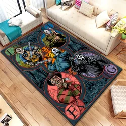 Alfombra de poliéster con estampado HD de película de terror, Alfombra de Yoga para sala de estar, comedor, dormitorio, decoración del hogar, envío directo