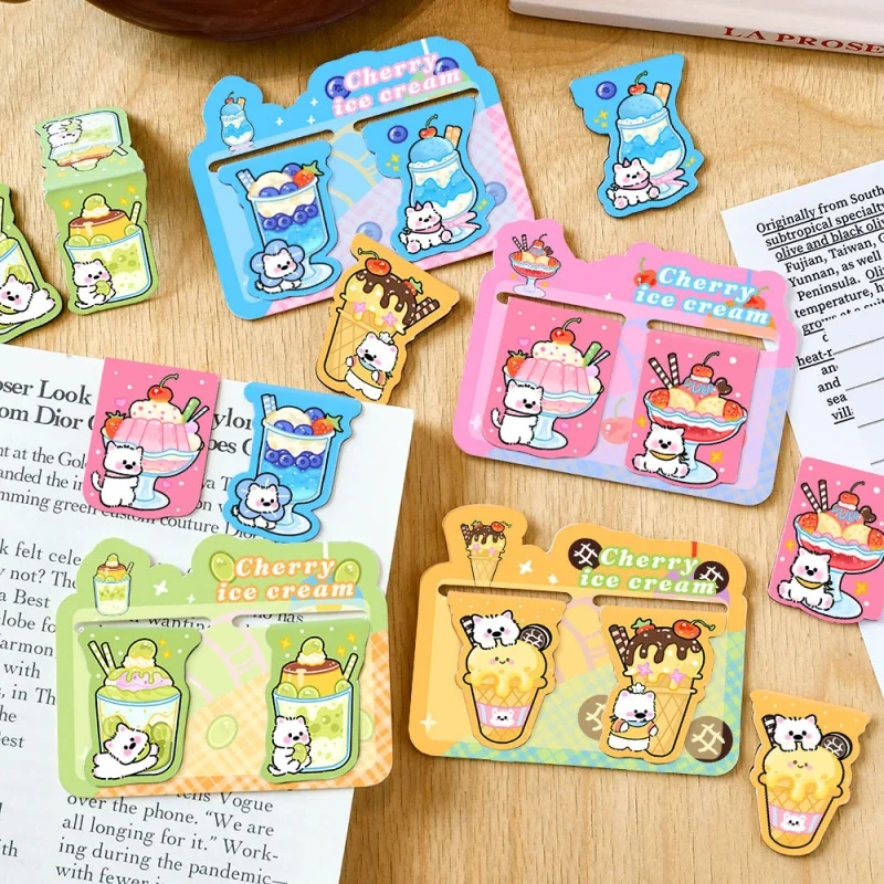 

40set/lot Kawaii Ice Cream Dog Magnetic Bookmark Cute Book Mark For Books School Office Supplies Stationery Gift