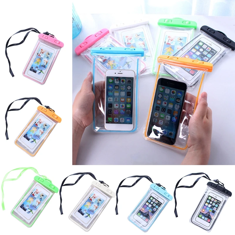 Fluorescence Waterproof Bag Pouch Holder Water Tight Case Dry Bags for Camera Mobile Phone Maps Organize Pouch Boating Hiking