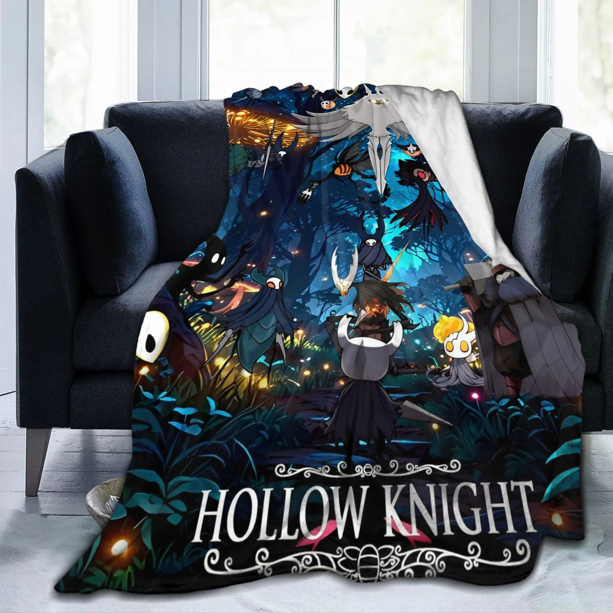Hollow Knight Game Blanket Velvet Autumn/Winter   Multifunction Soft Throw Blanket for Bedding Outdoor Bedspread