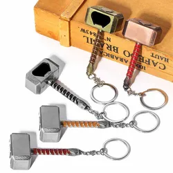 Marvel Thor Hammer Mjolnir Bottle Opener Keychain Multi-functional Pendant Accessories Gift for Fans Keyring