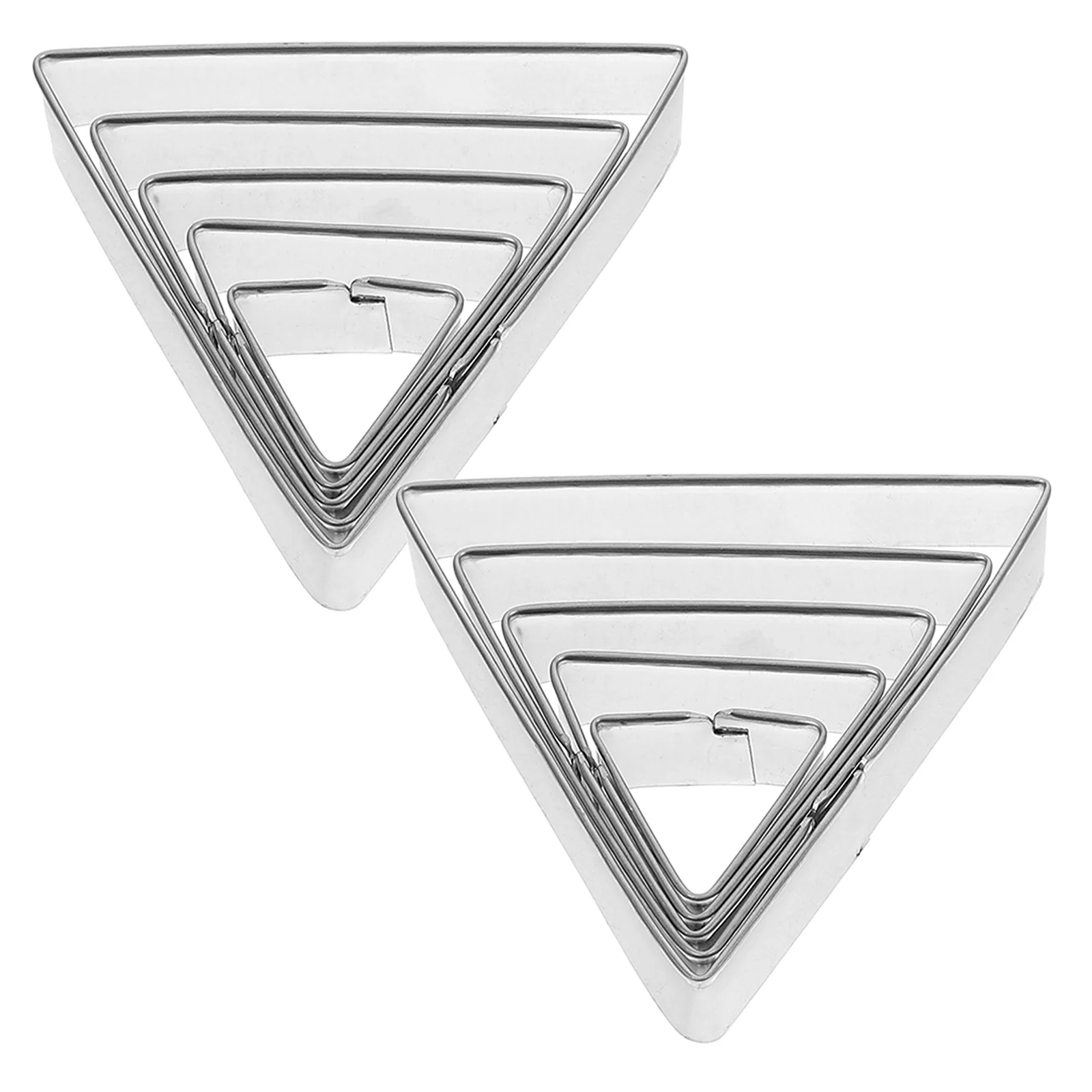 

10 Pcs Chocolate Cookies Stainless Steel Mold DIY Mould Triangle Biscuits Silver Child