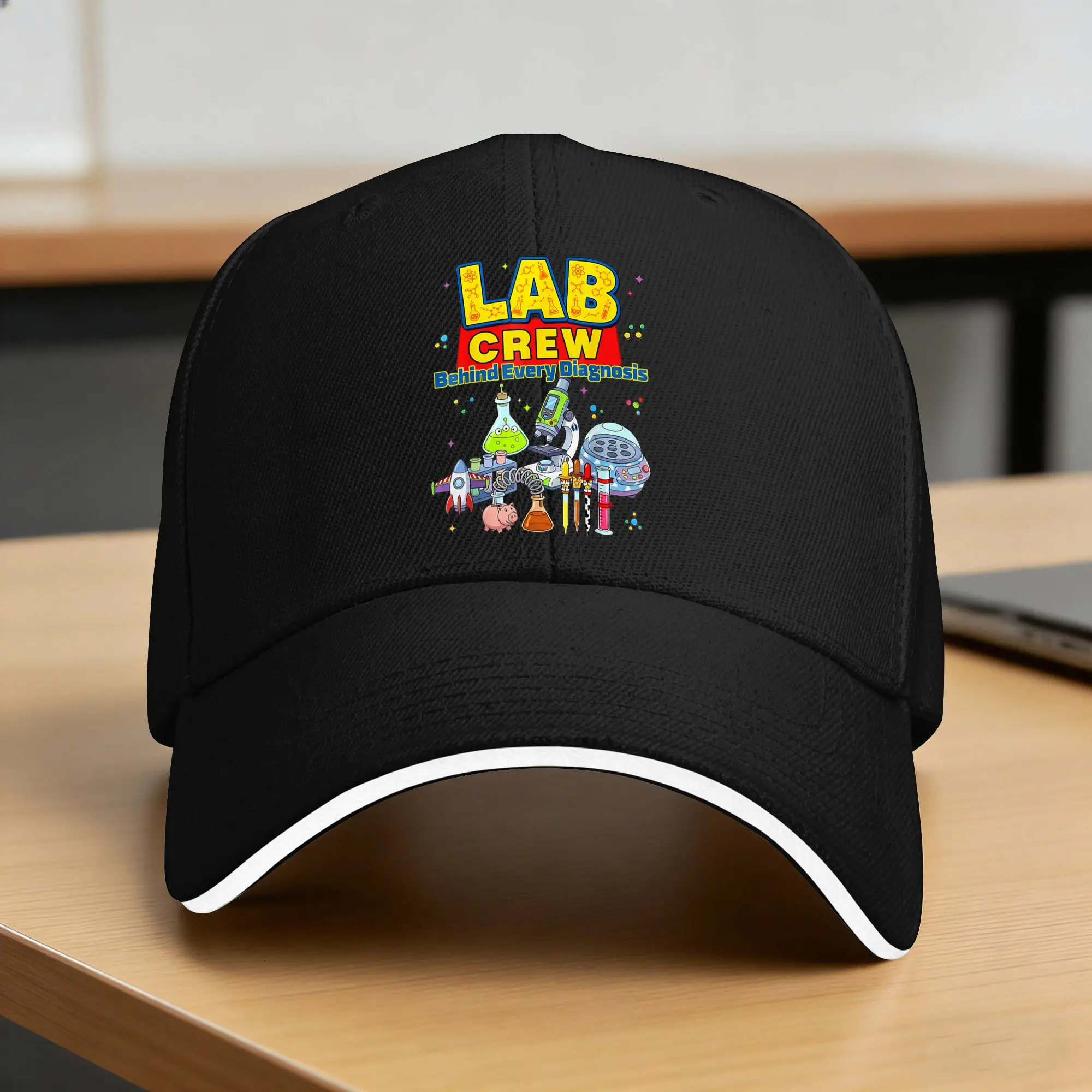 Lab Crew Cute Science Laboratory Diagnostic Lab Week Casual Baseball Cap Summer Trucker Hat Sun-Proof Outdoor Gym Hip Hop Hats