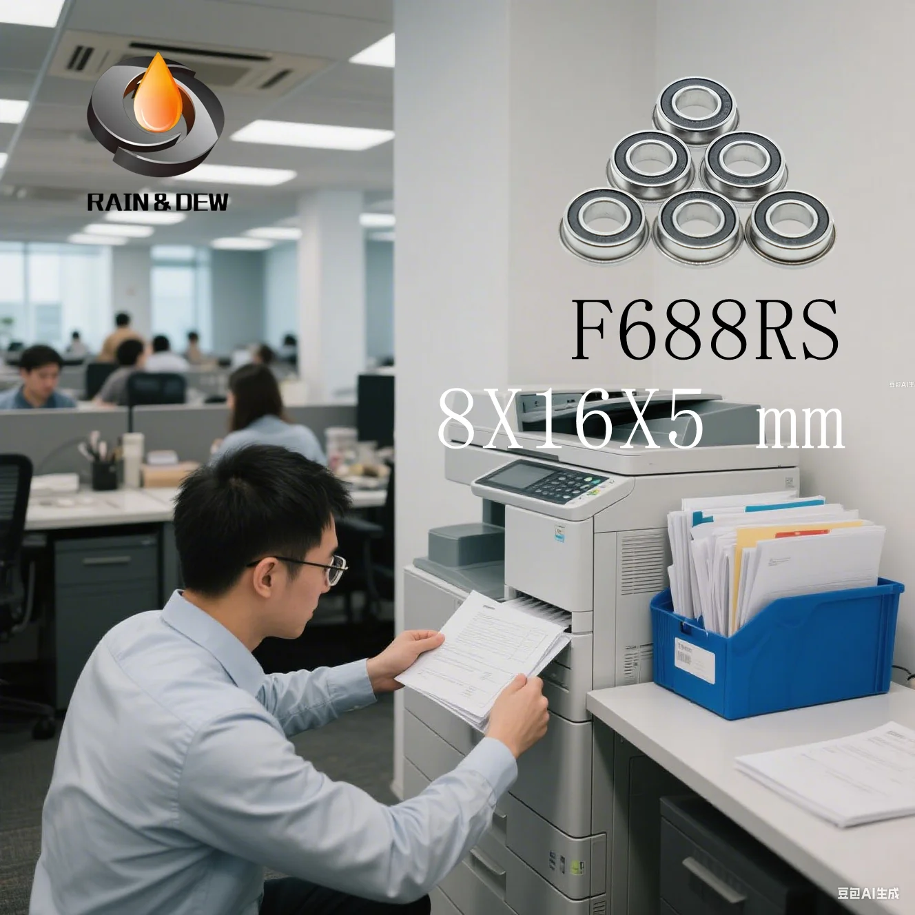 

10 шт. F688RS подшипник 8X16X5 мм ABEC-7 F688-2RS фланцевые шарикоподшипники для 3D
