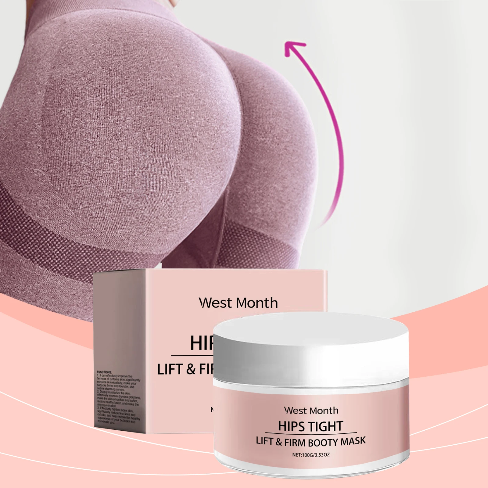 West Month Buttock Moisturizing Cream Buttock Care Firming Hydrating Moisturizing Lifting Nourishing Massage Care Cream