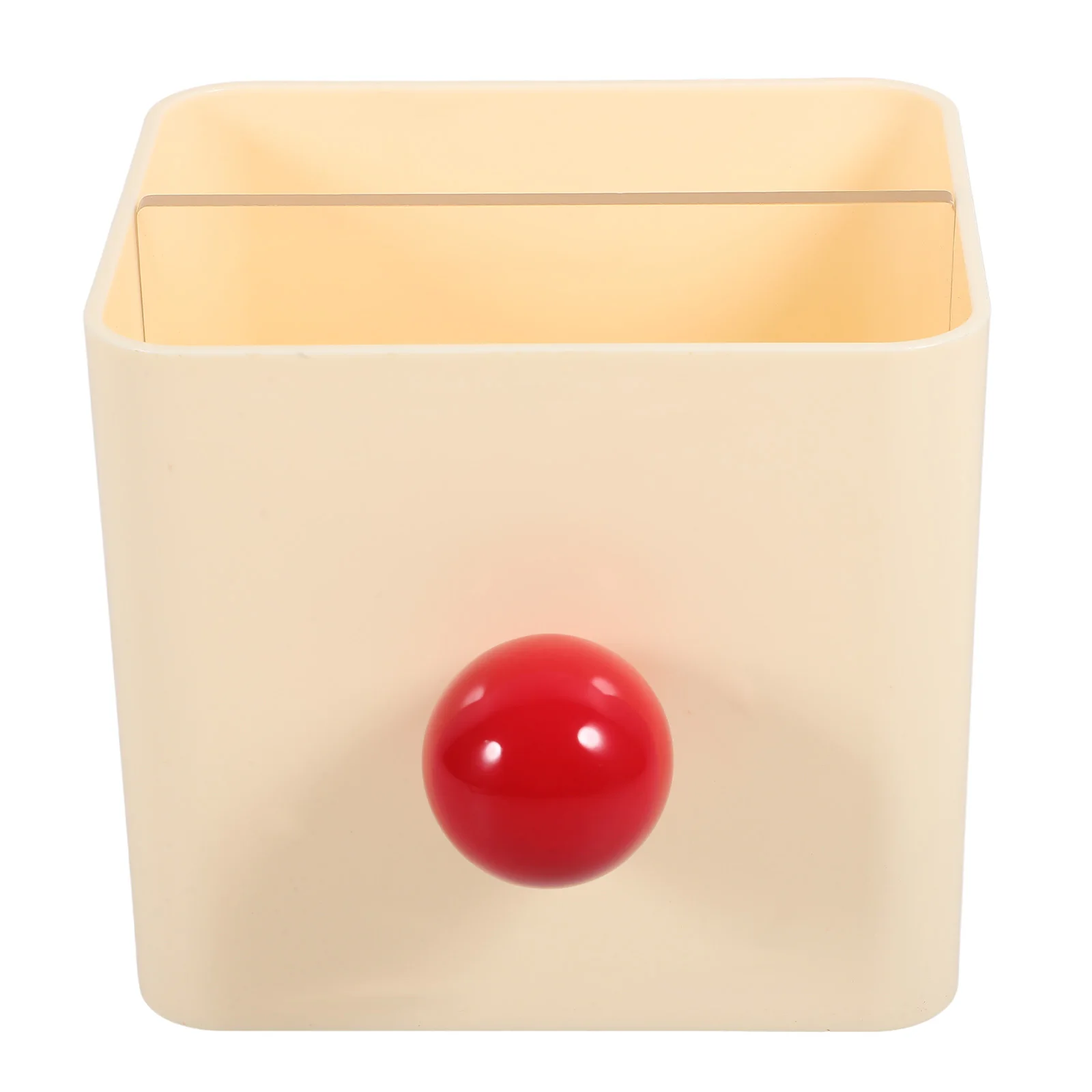 

Plastic Pen Desk Organizer Stationery Bucket ABS Material Plastic Pen Holder Red Ball White Office School Storage Box