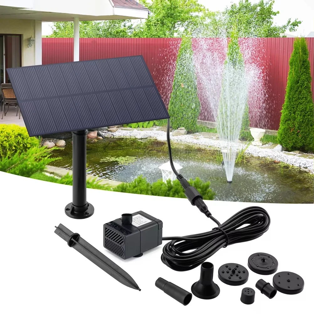 

Solar Fountain Pump 5W 5V /7W 1.5V Energy Saving Watering System with Stake Solar Power Panel for Garden Decoration