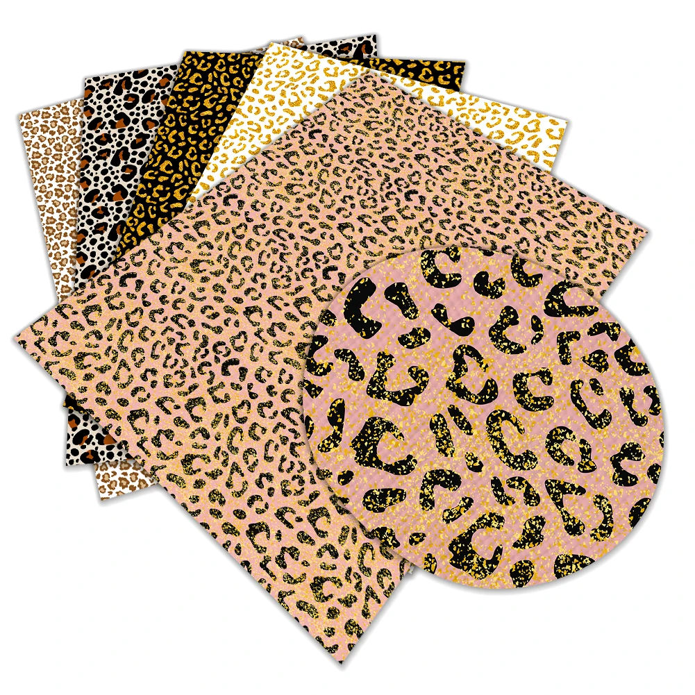 Leopard Print Fashion 30x22cm Faux Artificial Leather DIY Earring Hair Bow Bag Wallet Crafts Faux Leather