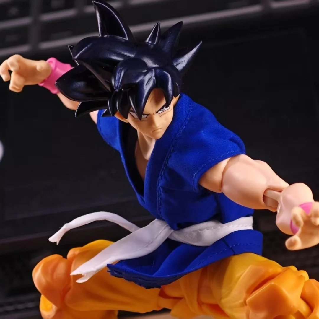 Dragon Ball SHF Anime NOVO Feito à Mão Son Goku Roupas de prática e roupas de treinamento construídas em fio de ferro é adequado para brinquedos 1/12