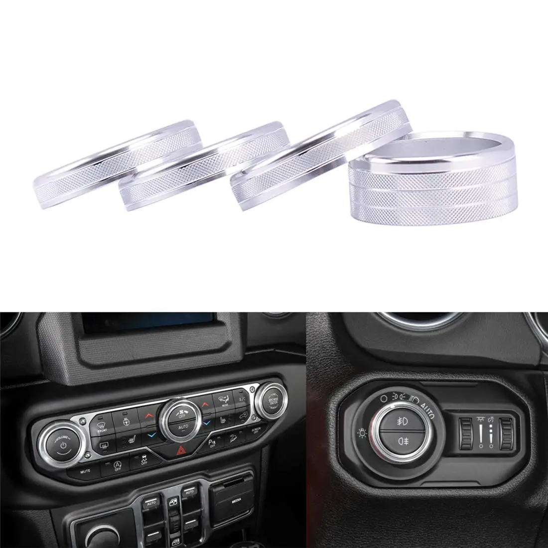 4 шт., декоративные кольца для автомобильных фар Jeep Wrangler JL 2018-2023