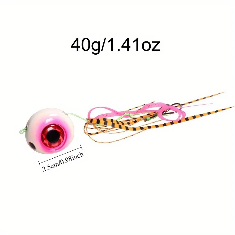 Ackibbik 4 قطعة 40 جرام طعوم القفز للمياه المالحة مع الرصاص تهزهز رئيس تاي المطاط تنورة قارب الصيد الطعوم #2