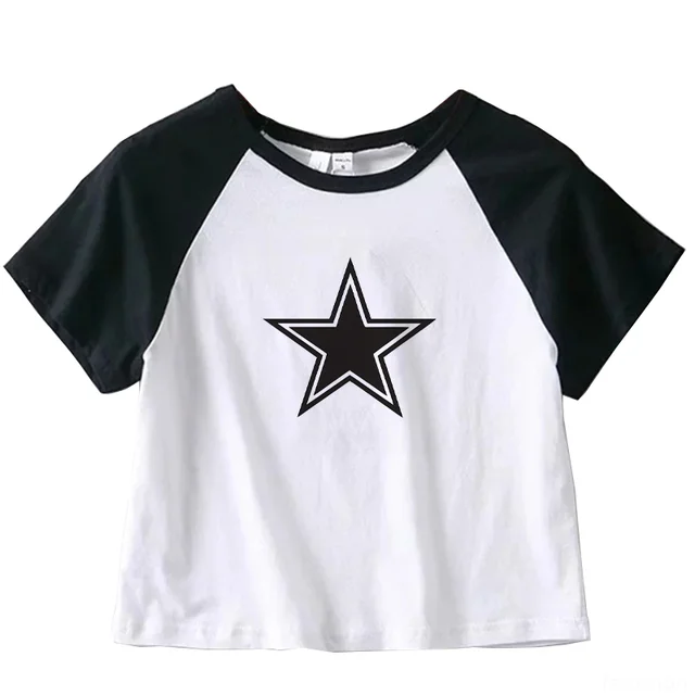 

Star gothic goth 2000s crop top Female Kawaii korean fashion 2000s cyber y2k t-shirts clothing