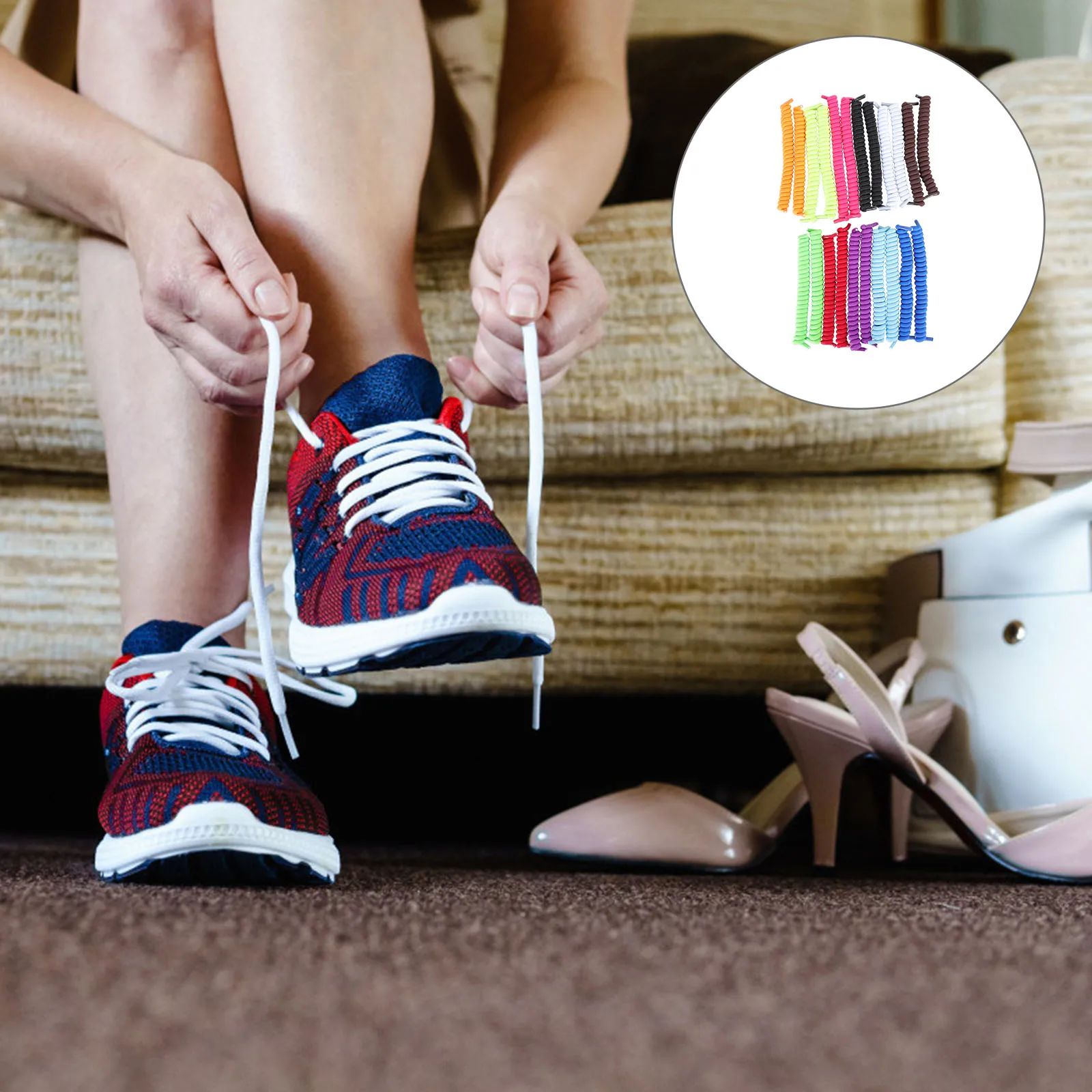 

11 Pairs Elastic Shoelaces 11 Colors Mixed Stretch Laces for Sneakers Durable Practical Shoe Accessories Saves Time