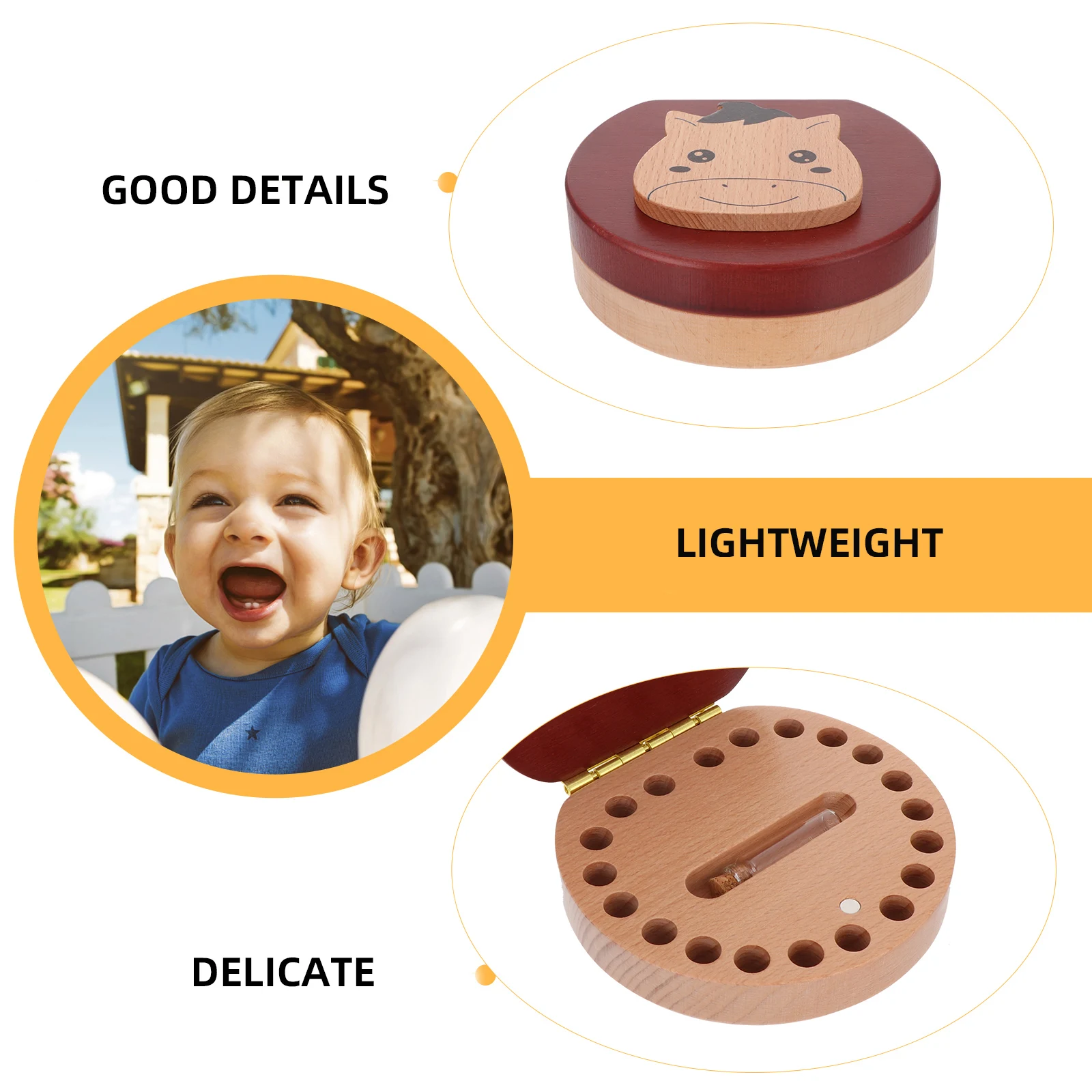 

Wooden Baby Tooth Box Keepsake ganizer Container Holder Magnetic Closing Natural Material Tooth Saver Collection