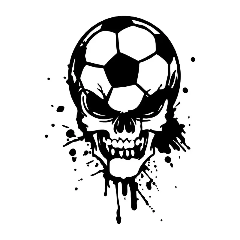 

Car Sticker Fashion Game Football Personality Skull PVC Car Decoration Sticker Waterproof Cover Scratch Black/White, 12cm*9cm