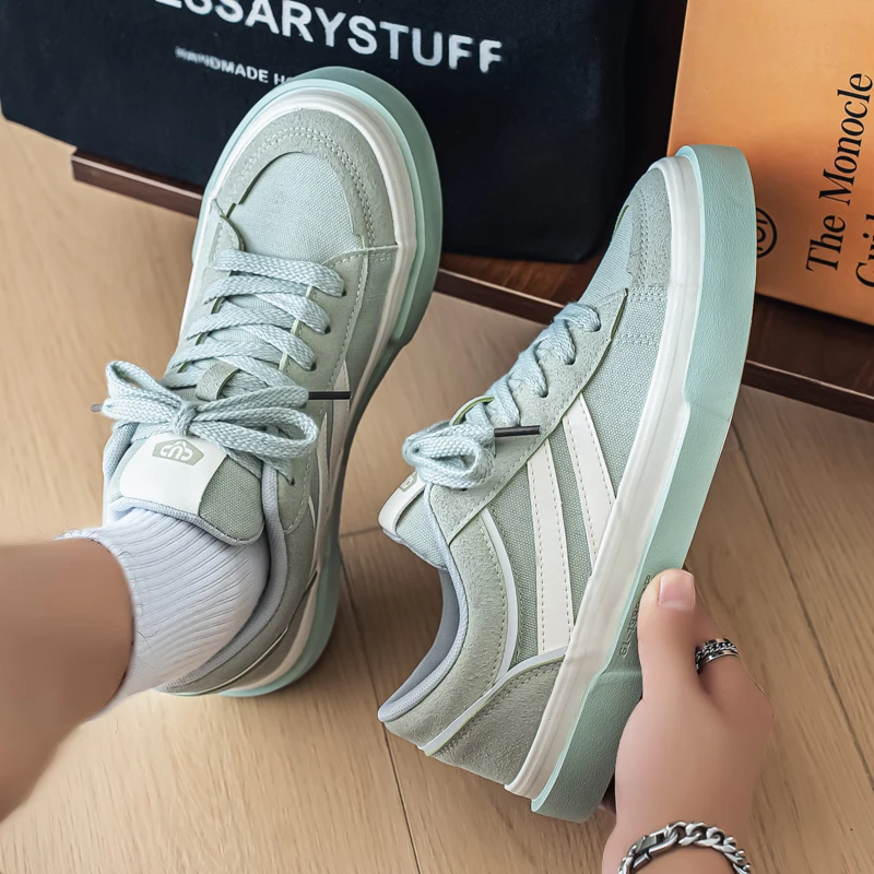 

2025 новые модные дышащие модные универсальные удобные повседневные спортивные парусиновые туфли на толстой подошве с низким вырезом