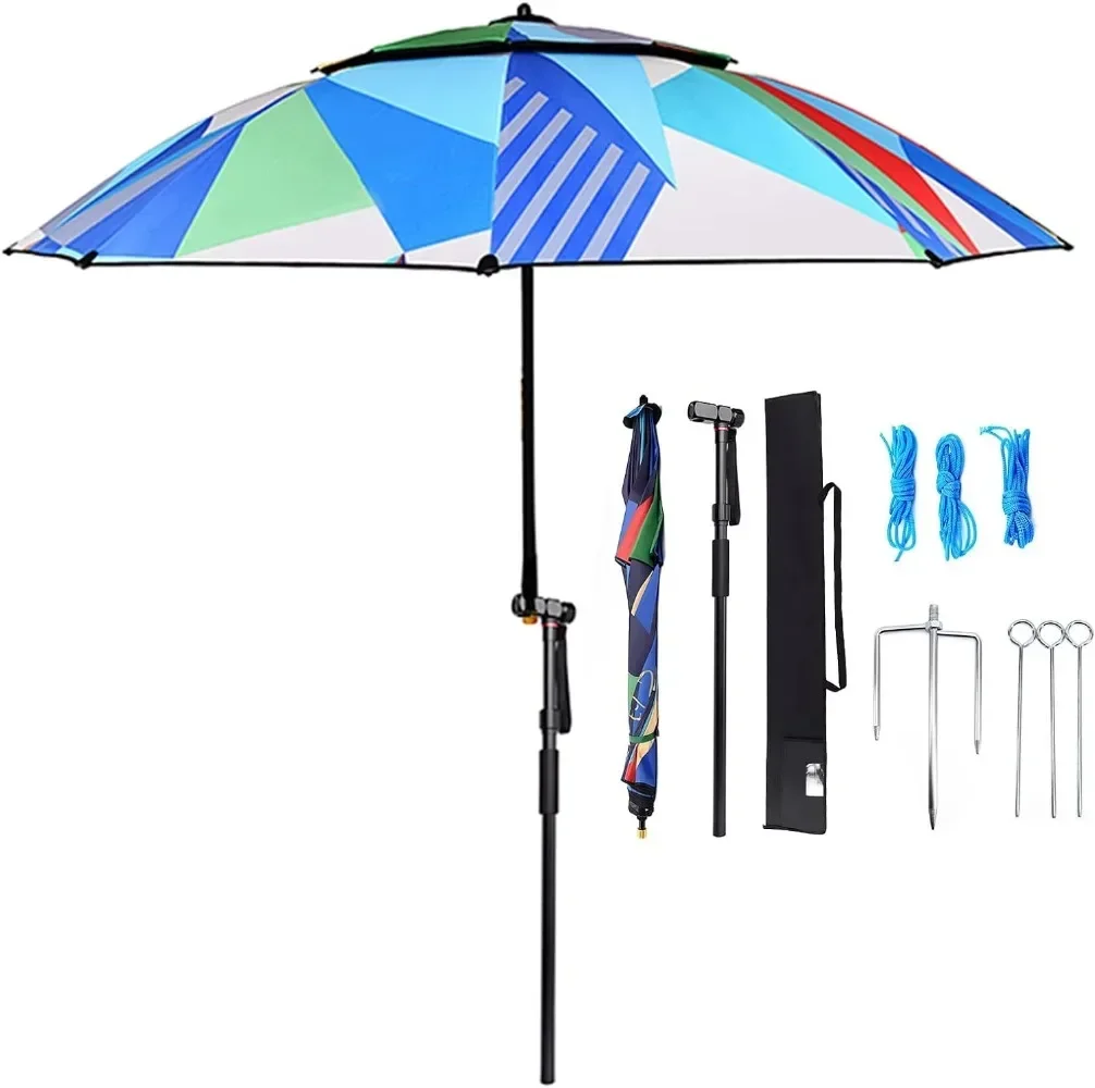 Fishing Umbrella Outdoor Sunshade Shelter, Multi-Purpose Sun Umbrella, Beach Parasol, Rainproof, Sunscreen, Breathable, 360°