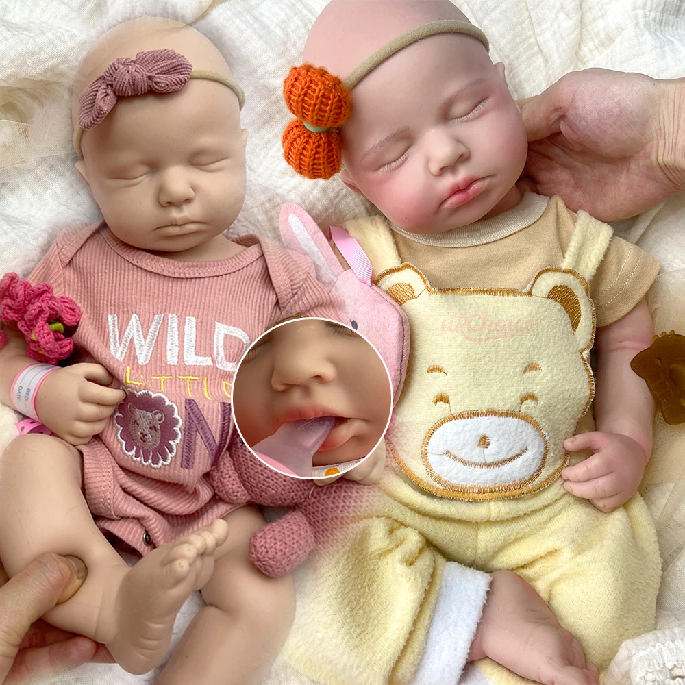 

20 Inch Realistic Full Silicone Reborn Baby Girl/Boy Lifelike Can Use Pacifiers Weighted Newborn Doll Anatomically Correct Toy
