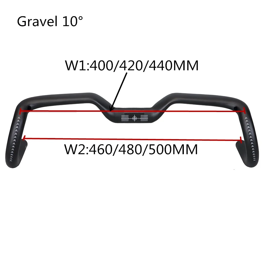 2023  Gravel handle 10° Carbon Bicycle Handlebar T1000 Aero Handlebar Di2 Ultra Light 40 42 44cm drop Road Bike Handlebar