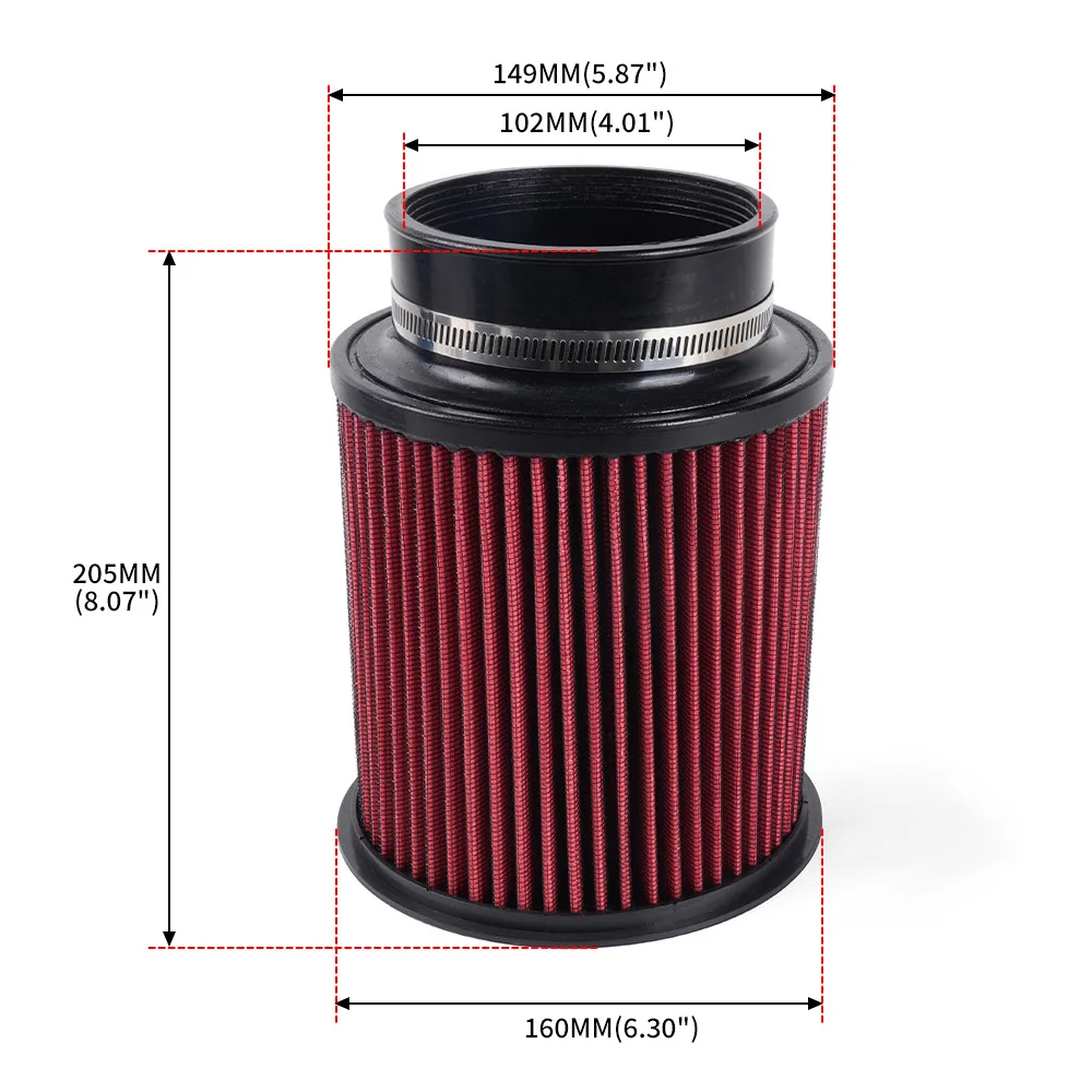 102mm 76mm High Flow Mushroom Air Filter Universal Car Intake Cone Filter E9289 Replacement Performance
