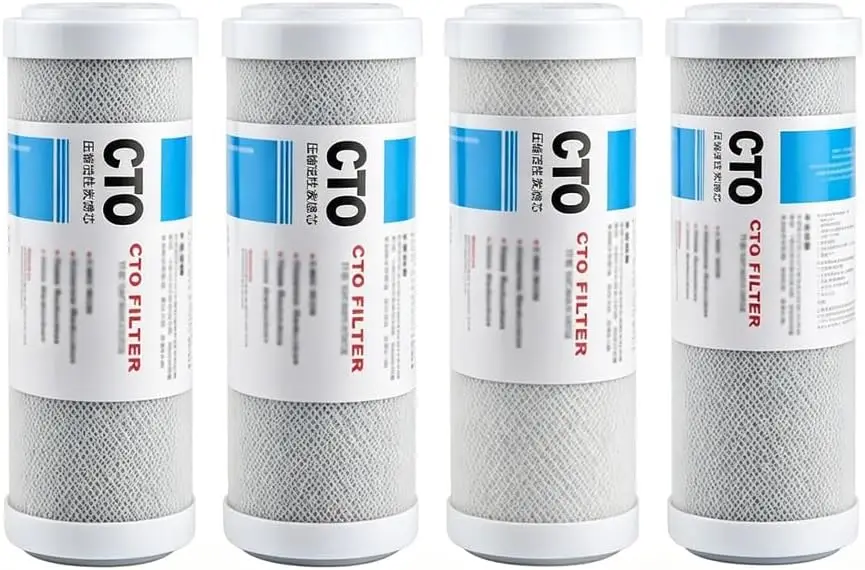 4Pcs 5 Inch CTO Carbon Block Filter Cartridge Activated Carbon Water Purifier Replacement RO Reverse Osmosis Under Sink System