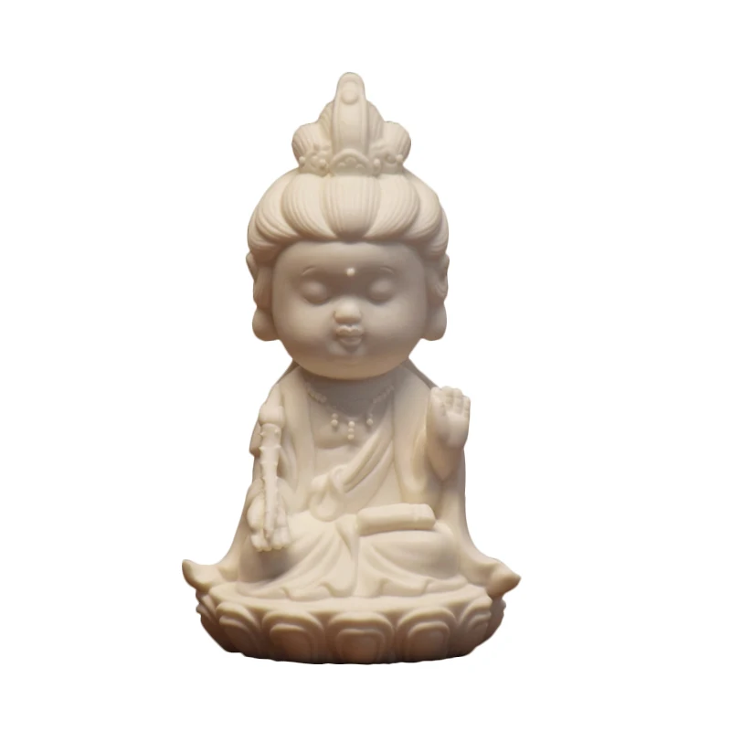 

Creative Cute Ceramic Car Decoration Buddha Statue Fashion Guanyin Bodhisattva High-End inside the Car Living Room Decoration