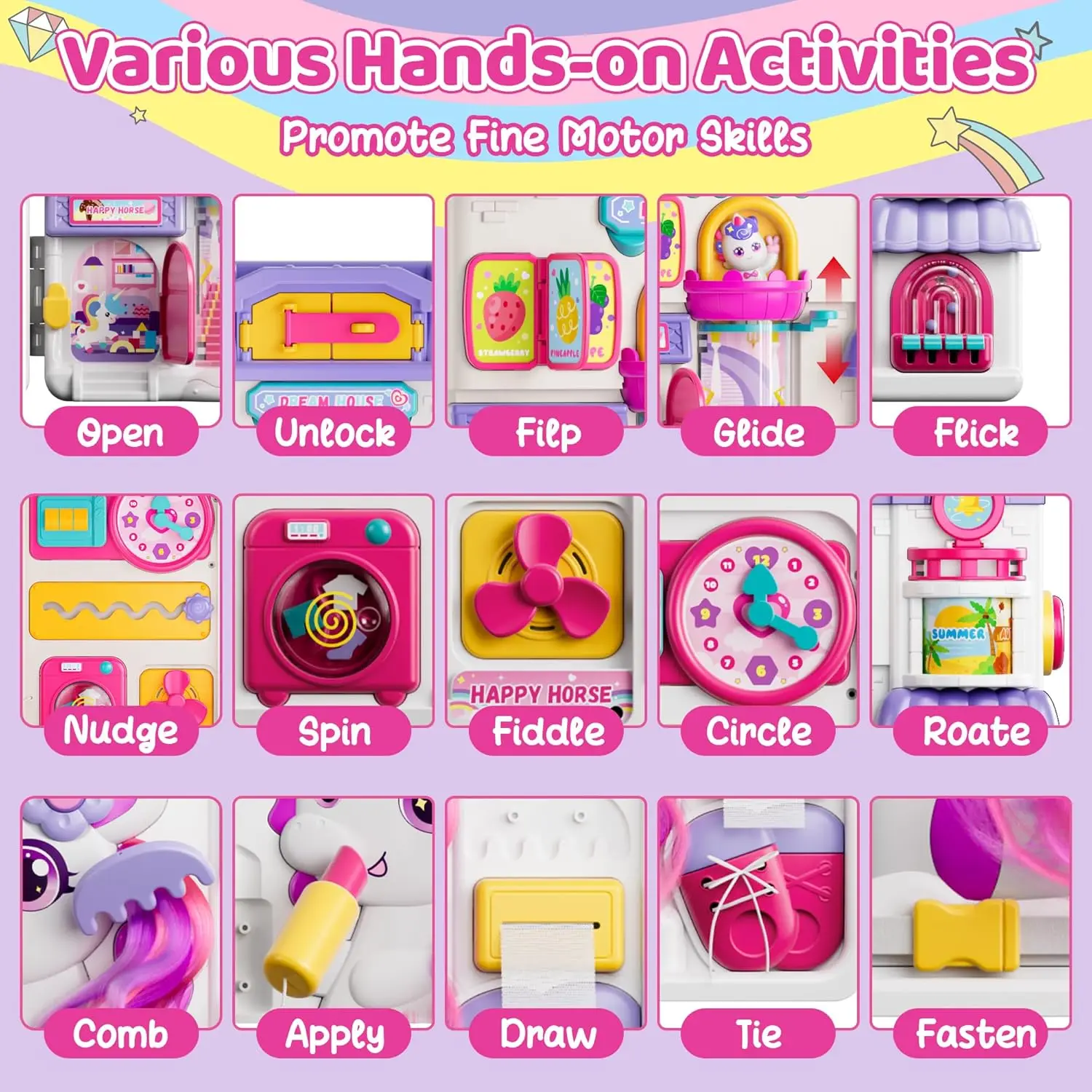 Juguetes Montessori para niños de 1 año, más de 56 actividades, casa, juguete de aprendizaje para niños pequeños de 1, 2 y 3 años, regalos de primer cumpleaños para niñas y niños