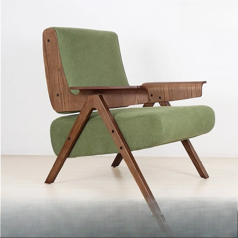 

Sofa Chair Creative Simple Designer Living Room Bedroom Balcony Sofa Chair Solid Wood Hotel