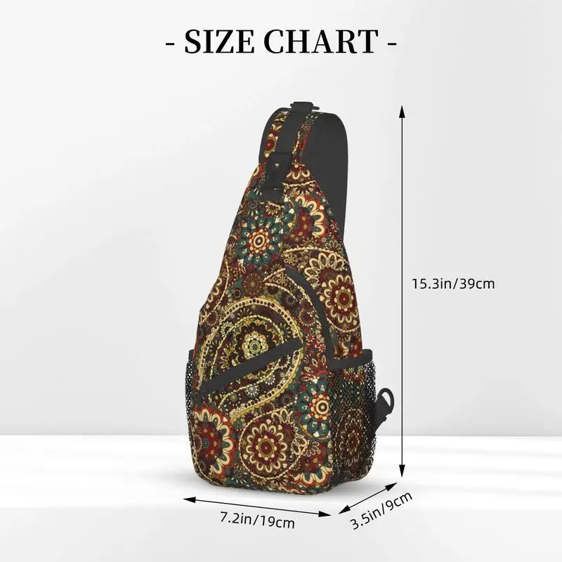 Moda tradycyjny wzór Paisley Crossbody plecak na ramię mężczyzn kwiat sztuka kwiatowa ramię torba na klatkę piersiowa do uprawiania turystyki pieszej