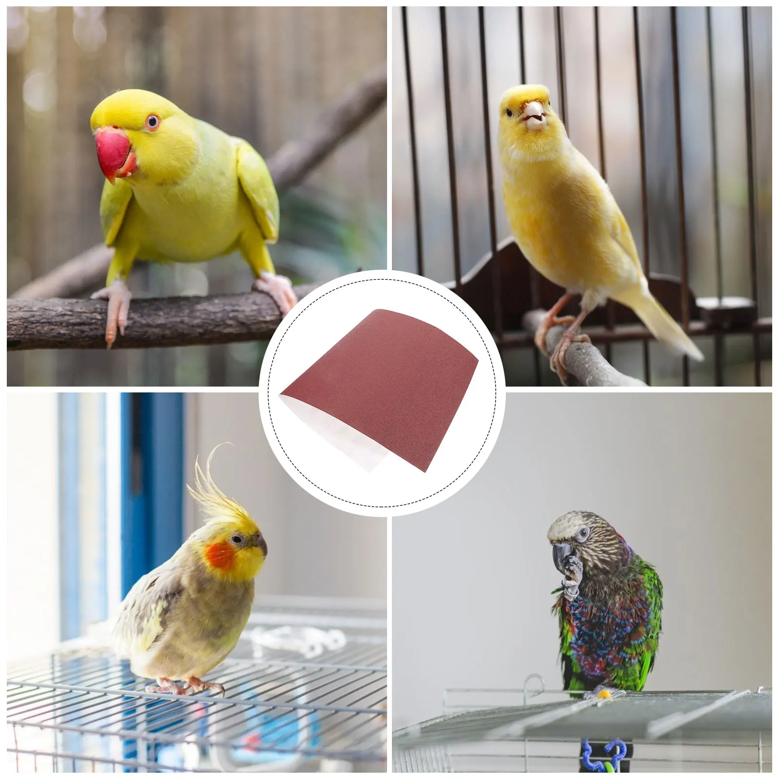 

2pcs Sandpaper Parakeet Liners Birdcage Accessories Aluminum Oxide -Resistant Pad Replaceable Liner Sharp Claws Bird