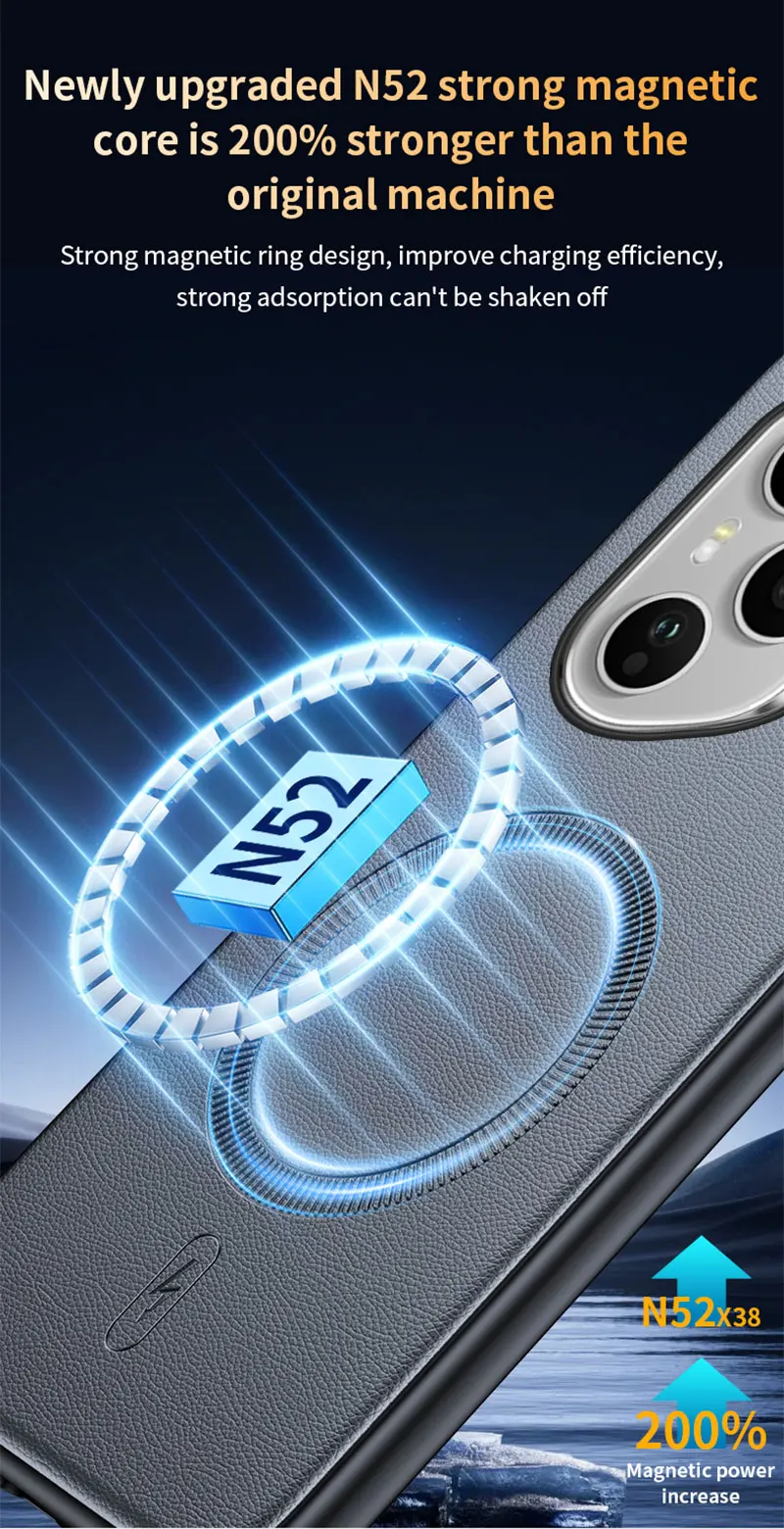 Für Honor 400 Pro Hülle Magnetische Leder-Schutzhülle Für Honor 400 Pro Hochwertige Anti-Fingerabdruck Rutschfeste PC+TPU – Detail 9