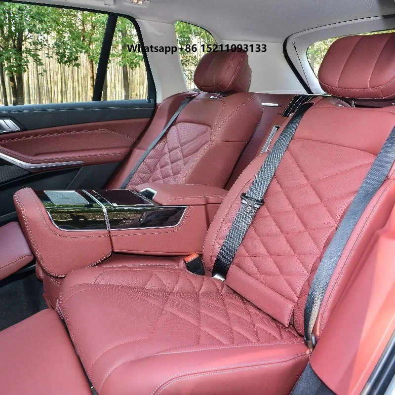 Foldable Multifunctional Leather Rear Car Seat with Console Support Customized