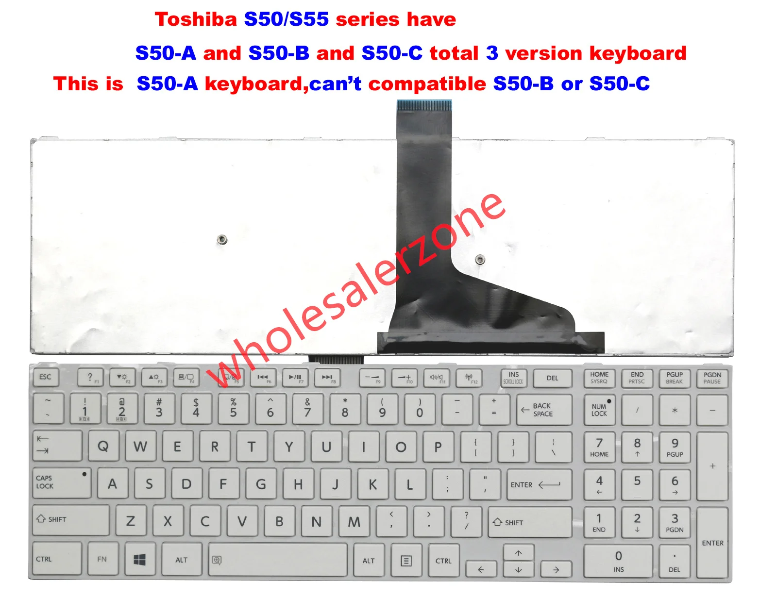 Keyboard for Toshiba Satellite S50-A S55-A series S50D-A S50t-A S55D-A S55t-A S55-S5188 S50-A-00G S50t-s5389 S55-AC02W1 laptop