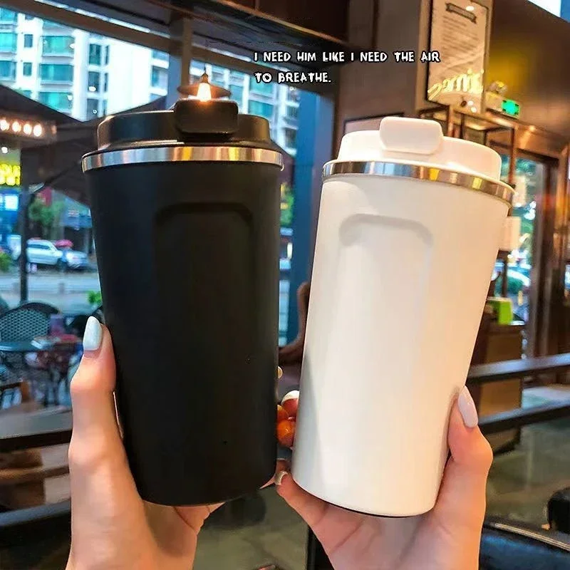 

380/510ML Water Bottle Stainless Steel Coffee Cup Thermal Mugs Leak-Proof Thermos Bottle Tea Coffee Mug Vacuum Insulated Bottle