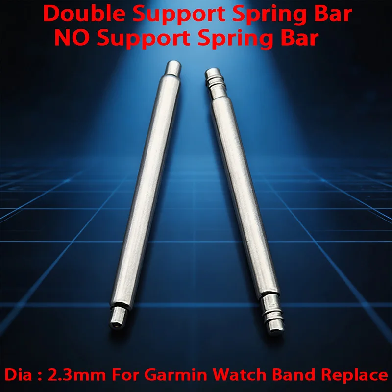 Dia 2.3MM Double Support / NO Support Spring Bars Fit Garmin Watch Strap Connector Spring Pins Steel 20mm 22mm 26mm Spring Bar