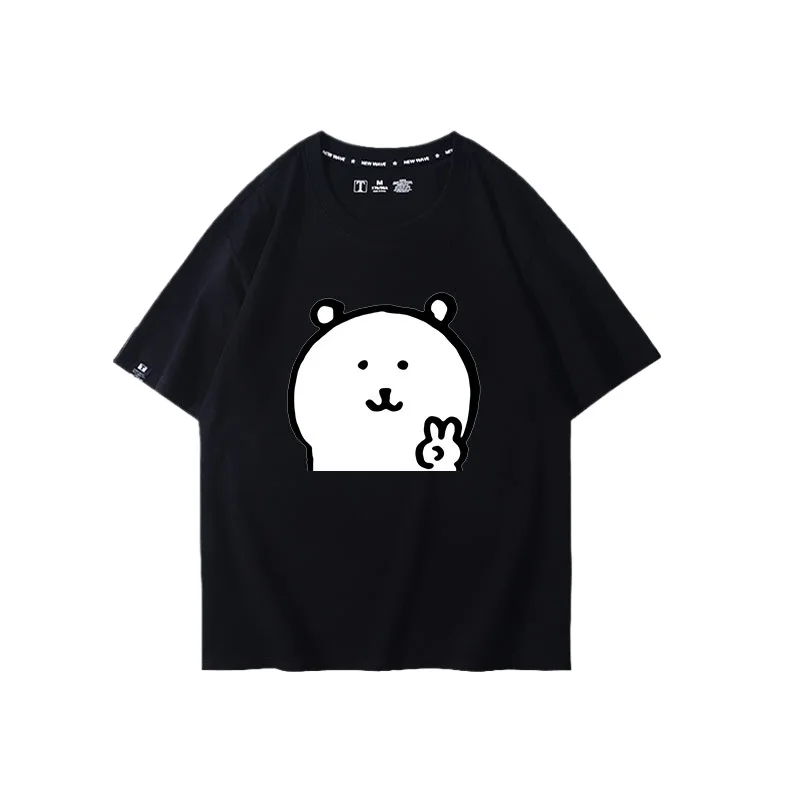 

Футболка MINISO Joke Bear, мужская и женская летняя забавная футболка Y2K с круглым вырезом, большие топы с короткими рукавами, Новое поступление, одежда