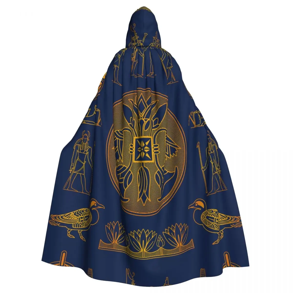 Gold Egyptian Hooded  Polyester Unisex Witch Cape Costume Accessory Vampire