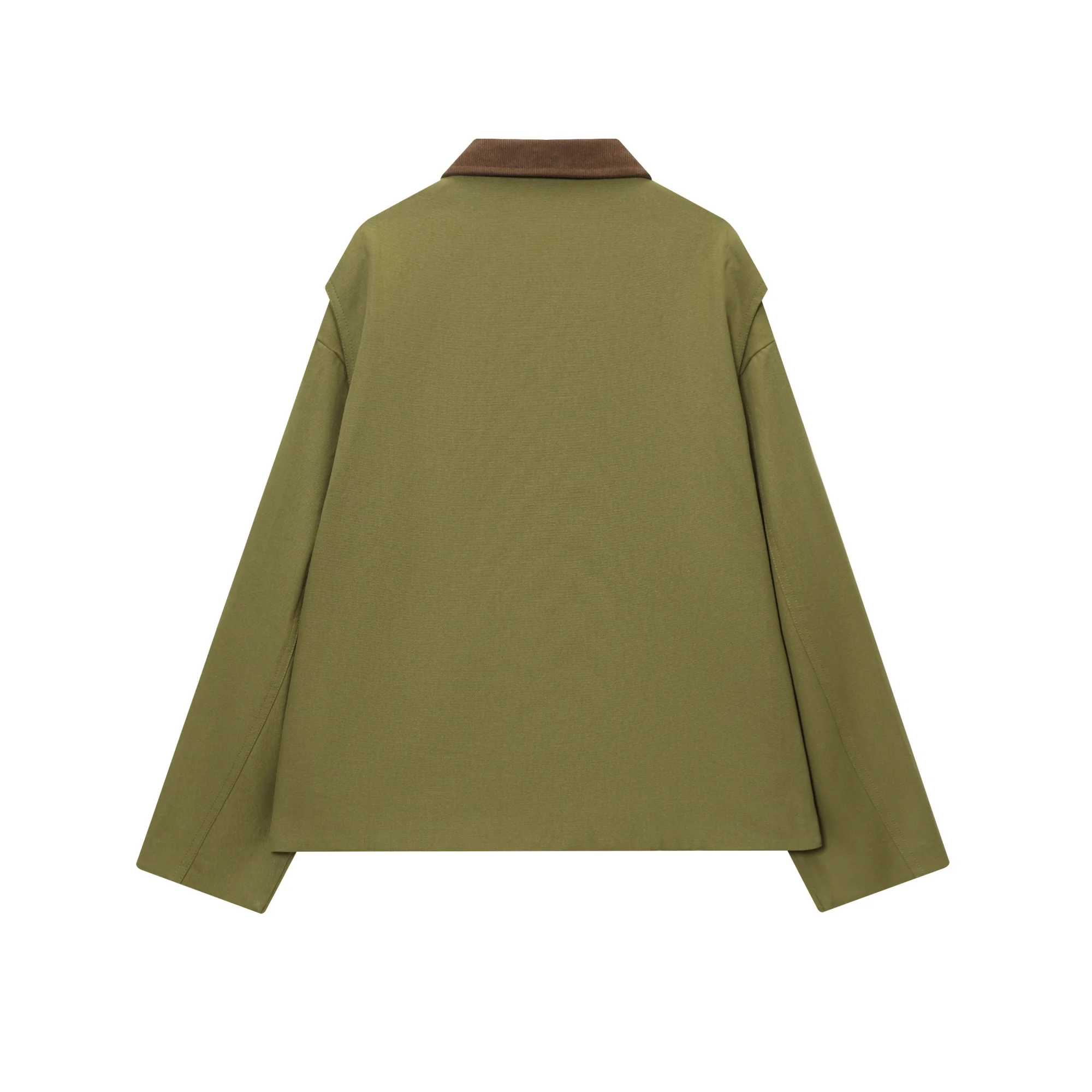 Dames vintage werkkleding stijl woon-werkverkeer contrasterende kleur jas vrouwelijke lange mouwen rits met zakken casual jas streetwear