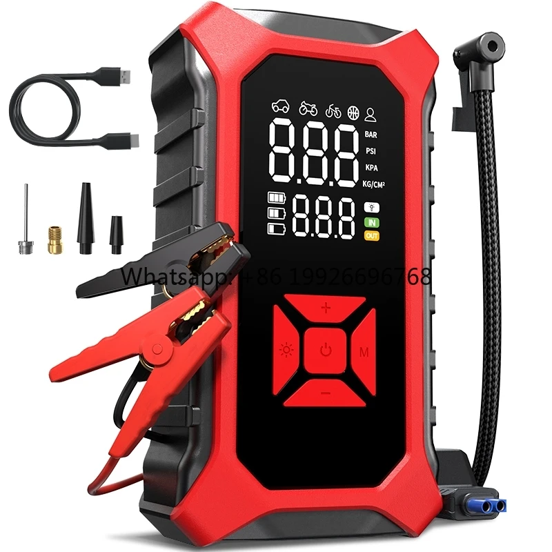 

Car Jump Starter with Air Compressor Car Battery Booster Jump Starter Power Multi-Function Jump Starter With Tyre Inflator
