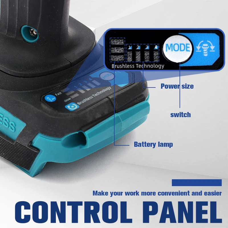 Imagem -02 - Brushless Electric Impact Wrench 2000 nm Torque Cordless Wrench Nova Ferramenta de Poder Poderoso para Makita 18v Lithium-ion Battery 1