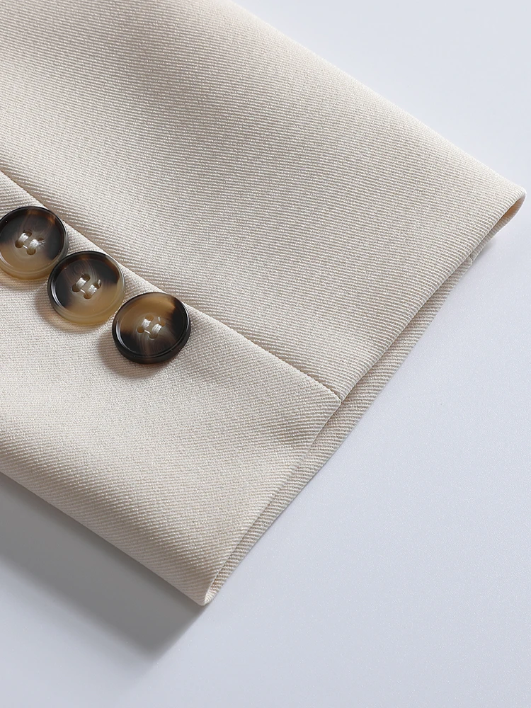 ベージュブラックコーヒー無地レディースブレザージャケットカジュアル女性用ジャケット