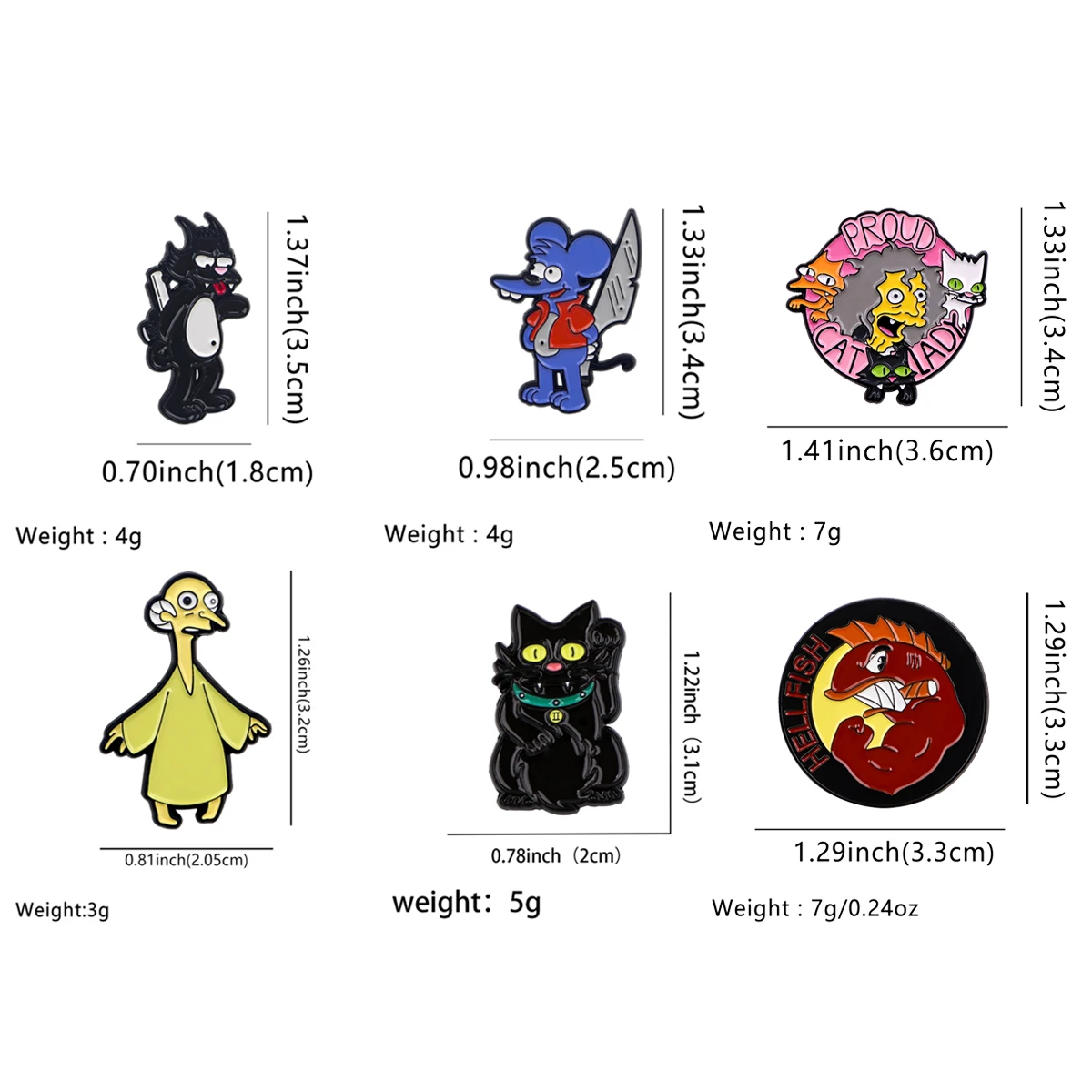 6-teiliges Set Klassische Anime-Familien-Emaille-Pins Lustige Cartoon-Charaktere Broschen TV-Show Anstecknadeln Kostüm-Schmuck Geschenk für Freunde – Detail 1