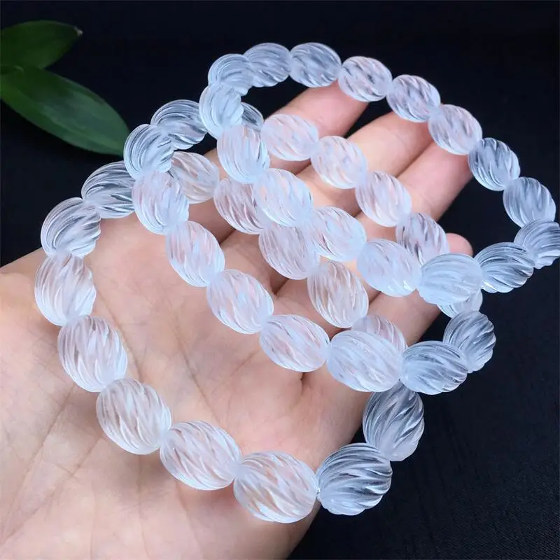 9.5MM Natural Clear Quartz Bead Bracelet Women Fashion Charm Crystal Healing Energy Yoga Jewelry 1PCS