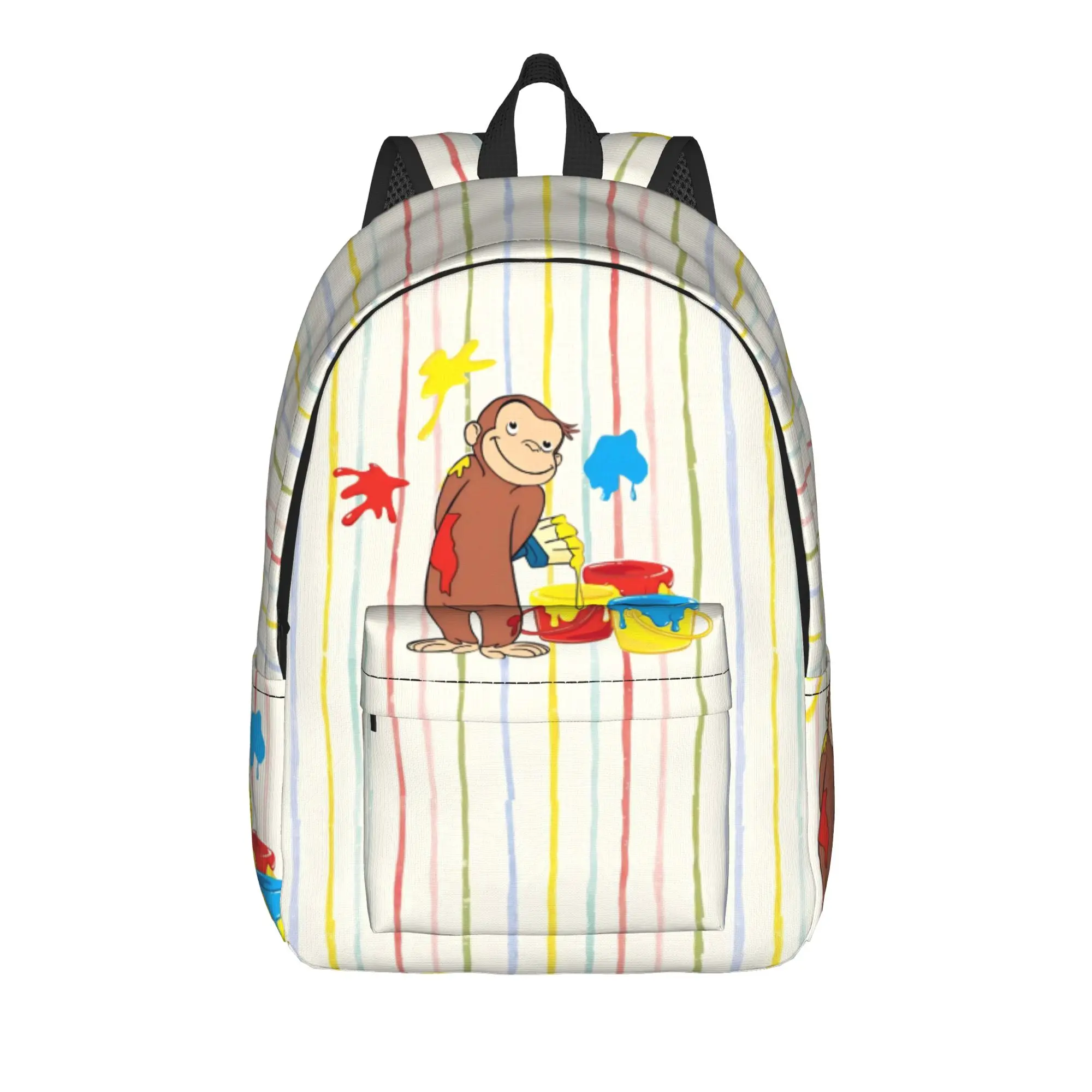Curious Monkey Georges Cartoon Backpack for Men Women Teenage Student Business Daypack TV Series College Canvas Bags Gift