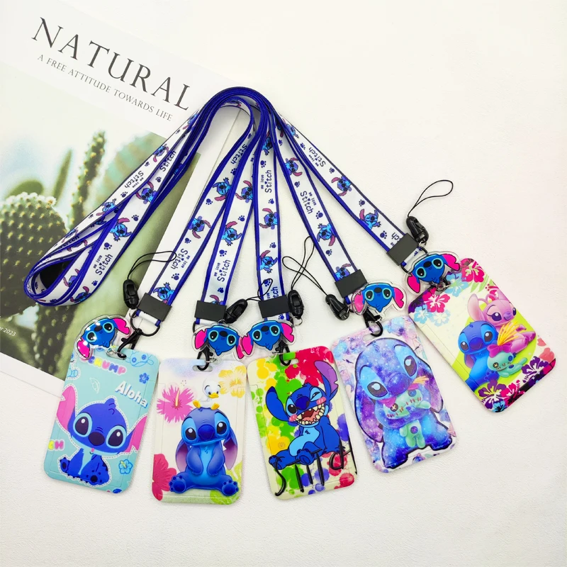 ديزني غرزة حامل بطاقات التعريف الشخصية الحبل الفتيات معرف بطاقة الائتمان حالة الأولاد الرقبة حزام الباب حامل بطاقة المفاتيح اكسسوارات هدايا الاطفال #1