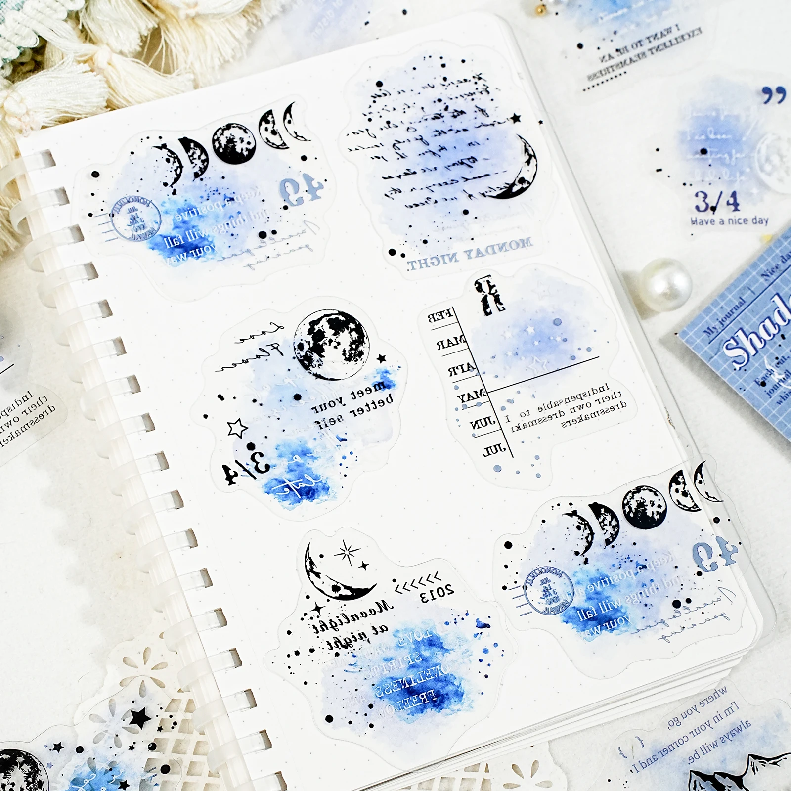 Etori Life Mist Shadow Residue Series ملصقات عتيقة بنمط الملصقات الإنجليزية للديكور على أجهزة الكمبيوتر المحمولة وحقائب الهواتف وحقائب السفر والدراجات وألبومات الصور وديكور قرطاسية الطلاب وملصقات الكتابة على الجدران #3