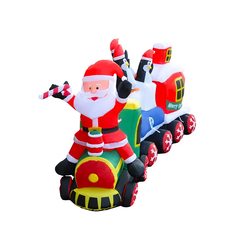 

Christmas Decoration Inflatable Toy Train with LED Lights Navidad Noel Christmas Party Indoor Outdoor Garden Scene Ornaments