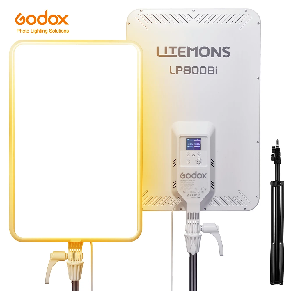 

GODOX LP800BI Litemons 85W Bi-Color LED panel 2800K-6500K Video Fill Light 1.9m Light Stand Kit