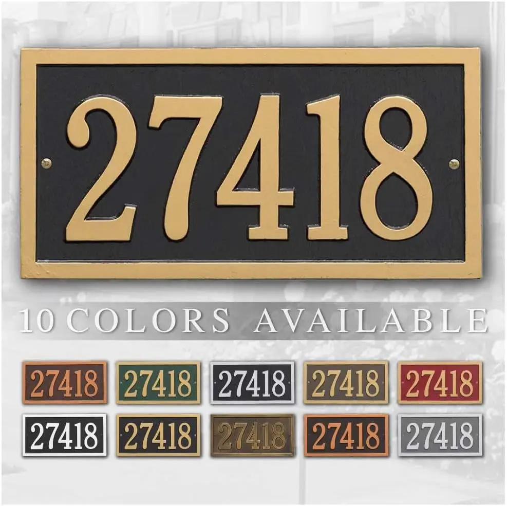 Custom House Number Street Name Cast Metal Sign Made In USA