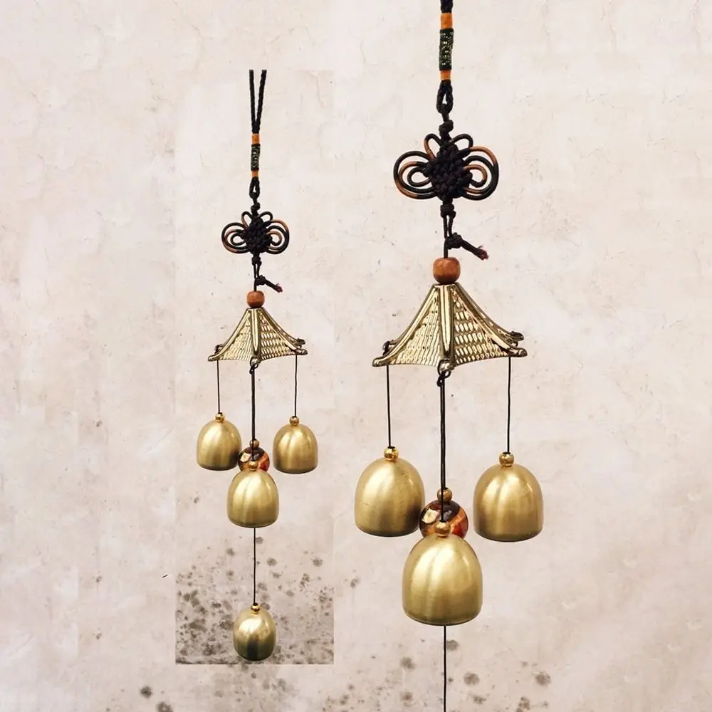 Outdoor Copper Bells Wind Chimes Creative DIY Hanging Ornament Home Retro Lucky Pendants